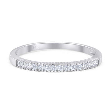 Minimalist Half Eternity Wedding Band